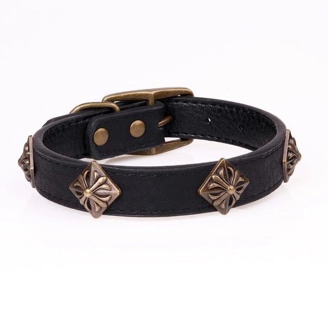 PU Leather Black Pet Dog Collars